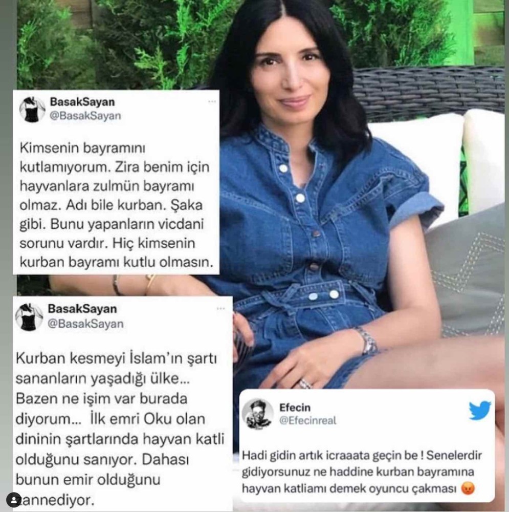 efecin den basak sayan kurban bayrami sozlerine tepki